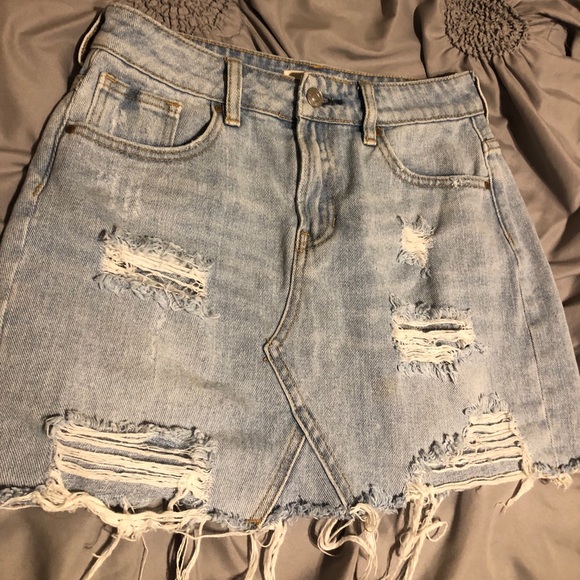 Pacsun size 24 denim distressed skirt - Picture 6 of 8